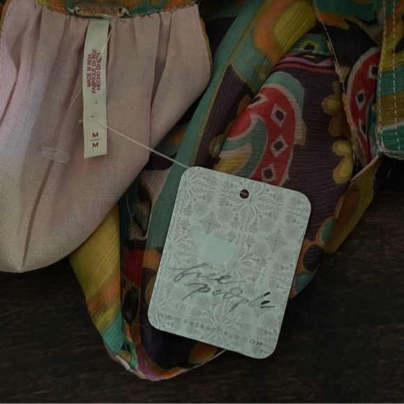 Free People Strawberry Oversized Flowy Colorful Scoop Neck Racerback Tank; M - Picture 16 of 16